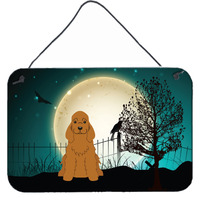 "Caroline's Treasures Halloween Scary Cocker Spaniel Red Wall or Door Hanging Prints BB2285DS812, 8"" x 12"""
