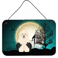 "Caroline's Treasures Halloween Scary Old English Sheepdog Wall or Door Hanging Prints BB2286DS812, 8"" x 12"", Multicolor"