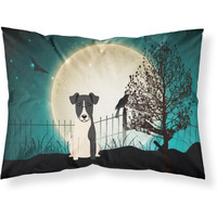 "Caroline's Treasures Halloween Scary Smooth Fox Terrier Fabric Standard Pillowcase BB2288PILLOWCASE, Multicolor"