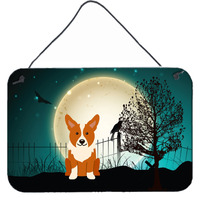 "Caroline's Treasures Halloween Scary Corgi Wall or Door Hanging Prints BB2290DS812, 8"" x 12"""