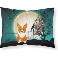 "Caroline's Treasures Halloween Scary Corgi Fabric Standard Pillowcase BB2290PILLOWCASE,"