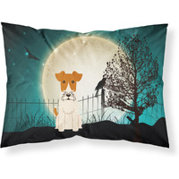 "Caroline's Treasures Halloween Scary Wire Fox Terrier Fabric Standard Pillowcase BB2291PILLOWCASE, Multicolor"