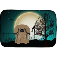 "Caroline's Treasures Halloween Scary Pekingese Tan Dish Drying Mat, 14"" x 21"""