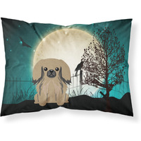 "Caroline's Treasures Halloween Scary Pekingnese Tan Fabric Standard Pillowcase BB2292PILLOWCASE, Multicolor"