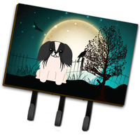 "Caroline's Treasures Halloween Scary Pekingnese Black White Leash or Key Holder BB2295TH68, Triple"