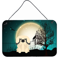 "Caroline's Treasures Halloween Scary Pekingnese Cream Wall or Door Hanging Prints BB2296DS812, 8"" x 12"", Multicolor"