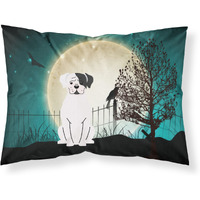 "Caroline's Treasures Halloween Scary White Boxer Cooper Fabric Standard Pillowcase BB2304PILLOWCASE, Multicolor"