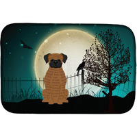 "Caroline's Treasures Halloween Scary Brindle Boxer Dish Drying Mat, 14 x 21"