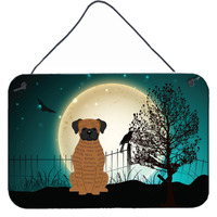 "Caroline's Treasures Halloween Scary Brindle Boxer Wall or Door Hanging Prints BB2307DS812, 8"" x 12"", Multicolor"