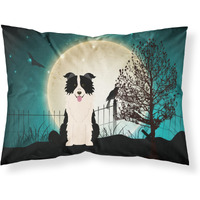 "Caroline's Treasures Halloween Scary Border Collie Black White Fabric Standard Pillowcase BB2308PILLOWCASE, Multicolor"