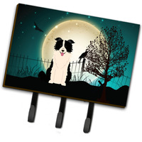 "Caroline's Treasures Halloween Scary Border Collie Black White Leash or Key Holder BB2308TH68, Triple"