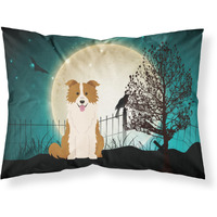 "Caroline's Treasures Halloween Scary Border Collie Red White Fabric Standard Pillowcase BB2309PILLOWCASE, Multicolor"