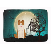 "Caroline's Treasures Halloween Scary Border Collie Red White Floor Mat, 19"" x 27"", Multicolor"