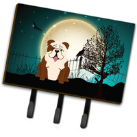 "Caroline's Treasures Halloween Scary English Bulldog Brindle White Leash or Key Holder BB2311TH68, Triple"