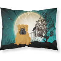Caroline's Treasures Halloween Scary English Bulldog Red Fabric Standard Pillowcase BB2312PILLOWCASE