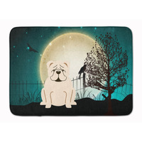 "Caroline's Treasures Halloween Scary English Bulldog White Floor Mat, 19"" x 27"", Multicolor"