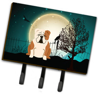 "Caroline's Treasures Halloween Scary English Bulldog Fawn White Leash or Key Holder BB2315TH68, Triple, Multicolor"