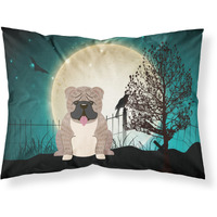 "Caroline's Treasures Halloween Scary English Bulldog Grey Brindle Fabric Standard Pillowcase BB2316PILLOWCASE, Multicolor"