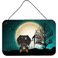 "Caroline's Treasures Halloween Scary Wire Haired Dachshund Dapple Wall or Door Hanging Prints BB2318DS812, 8"" x 12"", Multicolor"