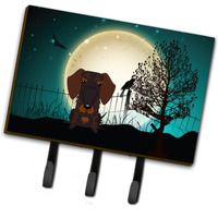 "Caroline's Treasures Halloween Scary Wire Haired Dachshund Chocolate Leash or Key Holder BB2319TH68, Triple, Multicolor"