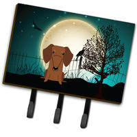 "Caroline's Treasures Halloween Scary Dachshund Red Brown Leash or Key Holder BB2320TH68, Triple"