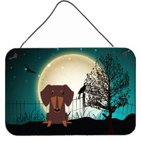 "Caroline's Treasures Halloween Scary Dachshund Chocolate Wall or Door Hanging Prints BB2321DS812, 8"" x 12"""