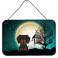 "Caroline's Treasures Halloween Scary Dachshund Black Tan Wall or Door Hanging Prints BB2322DS812, 8"" x 12"""