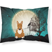 Caroline's Treasures Halloween Scary Bull Terrier Red Fabric Standard Pillowcase BB2324PILLOWCASE