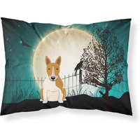 Caroline's Treasures Halloween Scary Bull Terrier Red White Fabric Standard Pillowcase BB2325PILLOWCASE