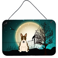 "Caroline's Treasures Halloween Scary Bull Terrier Dark Brindle Wall or Door Hanging Prints BB2326DS812, 8"" x 12"""