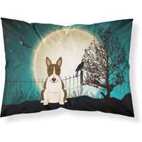 "Caroline's Treasures Halloween Scary Bull Terrier Dark Brindle Fabric Standard Pillowcase BB2326PILLOWCASE, Multicolor"