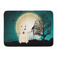 "Caroline's Treasures Halloween Scary Bull Terrier White Floor Mat, 19"" x 27"", Multicolor"