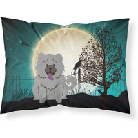 "Caroline's Treasures Halloween Scary Chow Blue Fabric Standard Pillowcase BB2329PILLOWCASE, Multicolor"