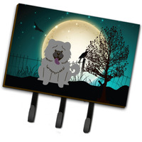 "Caroline's Treasures Halloween Scary Chow Blue Leash or Key Holder BB2329TH68, Triple"