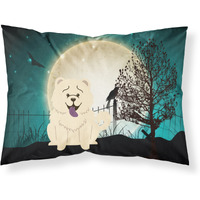 "Caroline's Treasures Halloween Scary Chow White Fabric Standard Pillowcase BB2330PILLOWCASE, Multicolor"