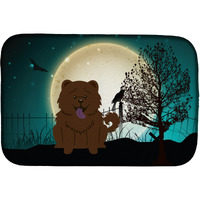 "Caroline's Treasures Halloween Scary Chow Chocolate Dish Drying Mat, 14 X 21"