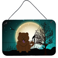 "Caroline's Treasures Halloween Scary Chow Chocolate Wall or Door Hanging Prints BB2331DS812, 8"" x 12"", Multicolor"