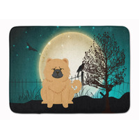 "Caroline's Treasures Halloween Scary Chow Cream Floor Mat, 19"" x 27"", Multicolor"