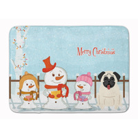 "Caroline's Treasures Merry Christmas Carolers Pug Cream Floor Mat, 19"" x 27"", Multicolor"