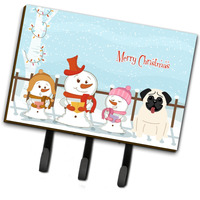"Caroline's Treasures Merry Christmas Carolers Pug Cream Leash or Key Holder BB2335TH68, Triple, Multicolor"