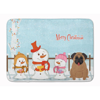 "Caroline's Treasures Merry Christmas Carolers Pug Brown Floor Mat, 19"" x 27"", Multicolor"