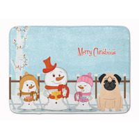 "Caroline's Treasures Merry Christmas Carolers Pug Fawn Floor Mat, 19"" x 27"", Multicolor"