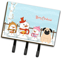 "Caroline's Treasures Merry Christmas Carolers Pug Fawn Leash or Key Holder BB2339TH68, Triple, Multicolor"