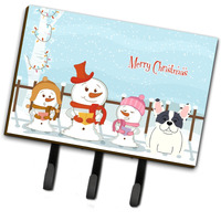 "Caroline's Treasures Christmas Carolers Merry French Bulldog Piebald Leash or Key Holder BB2342TH68, Triple"