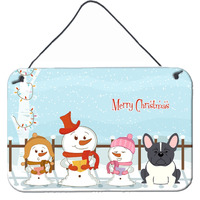 "Caroline's Treasures Christmas Carolers Merry French Bulldog Black White Wall or Door Hanging Prints BB2343DS812, 8"" x 12"""