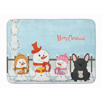 "Caroline's Treasures Merry Christmas French Bulldog Black Floor Mat, 19"" x 27"", Multicolor"