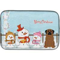 "Caroline's Treasures Merry Christmas Carolers Mastiff Brindle Dish Drying Mat, 14"" x 21"""