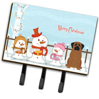 "Caroline's Treasures Christmas Carolers Merry Mastiff Brindle Leash or Key Holder BB2346TH68, Triple"