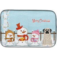 "Caroline's Treasures Merry Christmas Carolers Mastiff Brindle Dish Drying Mat, 14"" x 21"""