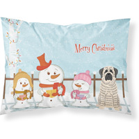 "Caroline's Treasures Merry Christmas Carolers Mastiff Brindle White Fabric Standard Pillowcase BB2347PILLOWCASE, Multicolor"